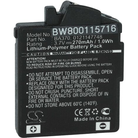 vhbw Batería compatible con Sennheiser MM 550-X Travel, MM 550 Travel, MM 500-X auriculares inalámbricos, cascos (270 mAh, 3,7 V, Li-poli)