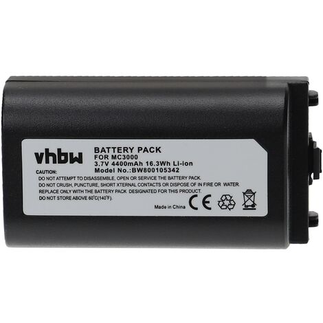 vhbw Batería compatible con Symbol MC3000R-LM48S00KER, MC3000R-LM48S00LER, MC3000RLMC28S-00E escáner códigos de barra, TPV (4400 mAh, 3,7 V, Li-Ion)