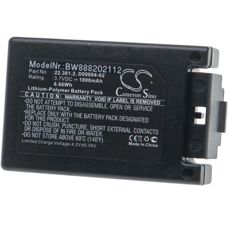 

Batería compatible con Teleradio PN-T19, TG-T11 Mando a Distancia Industrial Control Remoto (1800mAh, 3,7V, polímero de litio) - Vhbw