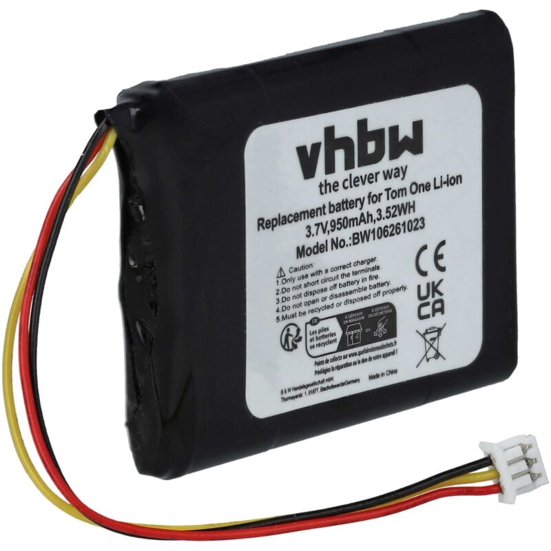 

batería compatible con TomTom One 3rd Edition DACH, Europe V2, IQ, IQ V5, Regional navegador (950mAh, 3,7V, Li-Ion) - Vhbw