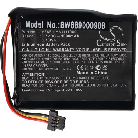 vhbw Batería compatible con TomTom Start 52 navegador, navi, GPS (1000 mAh, 3,7 V, Li-Ion)