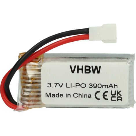 vhbw Batería compatible con X-Dart 6044 dron, multicóptero, cuadricóptero (390 mAh, 3,7 V, Li-poli)