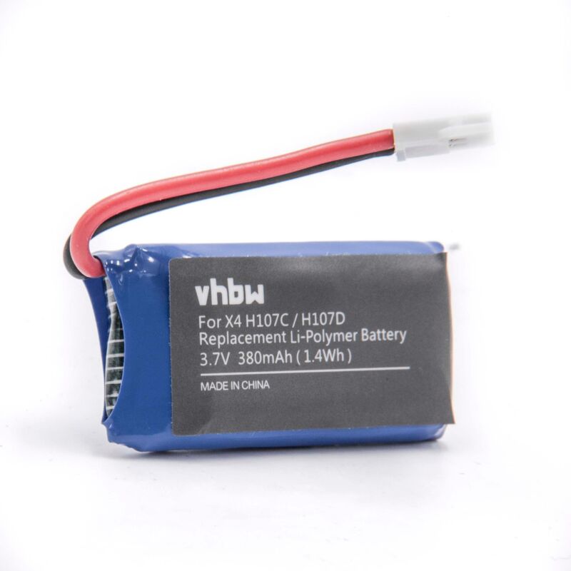 

Batería de polímero de litio 380mAh (3.7V) para drones, multicóptero, cuadróptero Hubsan X4 H107, X4 H107C X4 H107D, Galaxy Visitor, ... - Vhbw