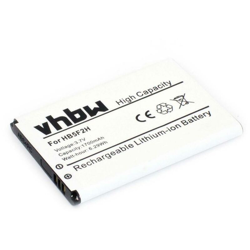 

Batería de repuesto para Huawei HB554666RAW mobiler Router HotSpot Huawei E5330 y otros (1700mAh, 3.7V, Li-Ion) - Vhbw