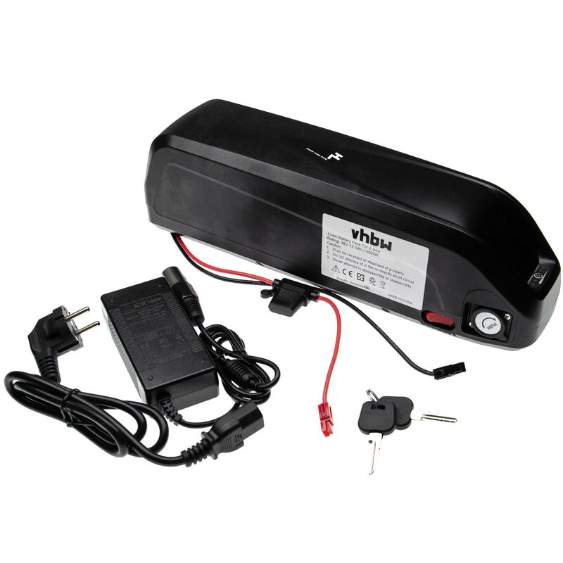 

vhbw Batería de tubo 12.5Ah 36V Li-Ion incl. cargador compatible con Bafang BBS01, E-Bikes, bicicleta eléctrica, pedelecs con sistema Hailong