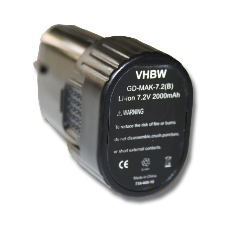 

batería Li-Ion 2000mAh (7.2V) para herramientas TD020DSE, TD020DSEW, TD020DSW, TD020DW, TD021 y Makita 194355-4, 194356-2, BL7010. - Vhbw
