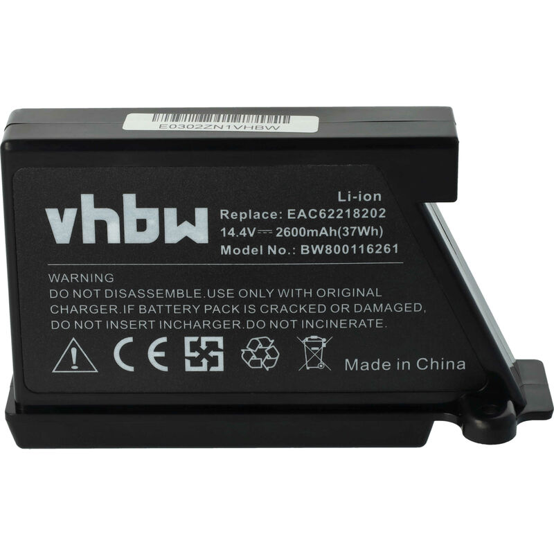 

Batería Li-Ion 2600mAh (14.4V) para robot limpiasuelos robot autónomo de limpieza LG HomBot VR6171LVM, VR6260, VR62601LV, VR62601LVM, VR6260LV - Vhbw