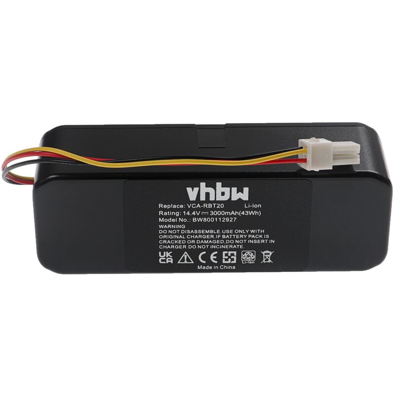 

Batería Li-Ion 3000mAh (14.4V) para aspirador Samsung Navibot VCR8750, VCR8824, VCR8825, VCR8830, VCR8840, VCR8843, VCR8844 como VCA-RBT20. - Vhbw