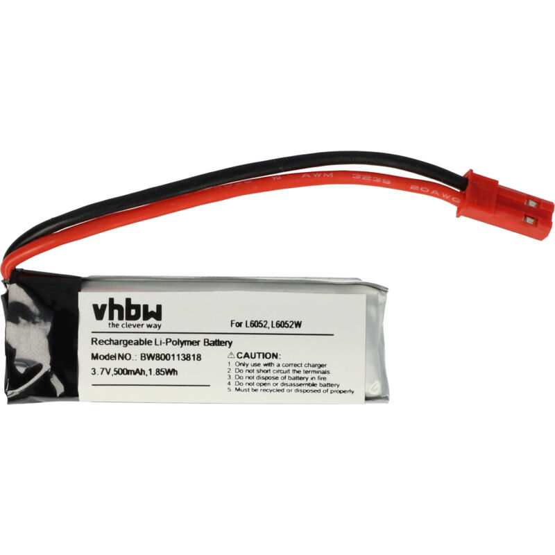 

Batería recargable compatible con Lishi Toys L6052, L6052W dron, multicóptero, cuadricóptero (500 mAh, 3,7 V, Li-Ion) - Vhbw