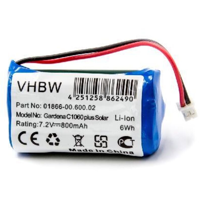 

Batería Li-Ion 800mAh (7.4V) para programador de riego Gardena C1060 plus Solar - Vhbw