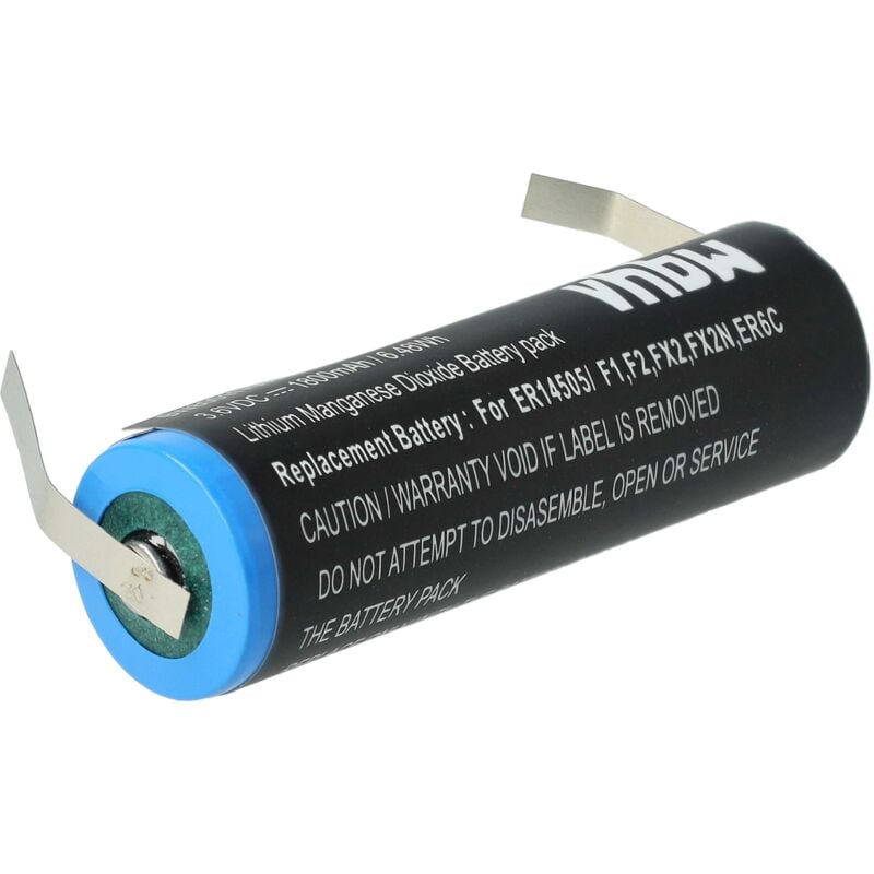

Batería Li-MnO2 1800mAh para diversos dispositivos, reemplaza Maxell F1, F2, FX2, FX2N, ER6C - Vhbw