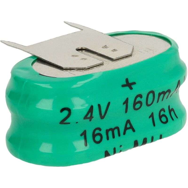

NiMH Batería de botón de repuesto Tipo 2/V150H 3 pines 150 mAh 2,4 V compatible para lámparas solares, etc. - Vhbw
