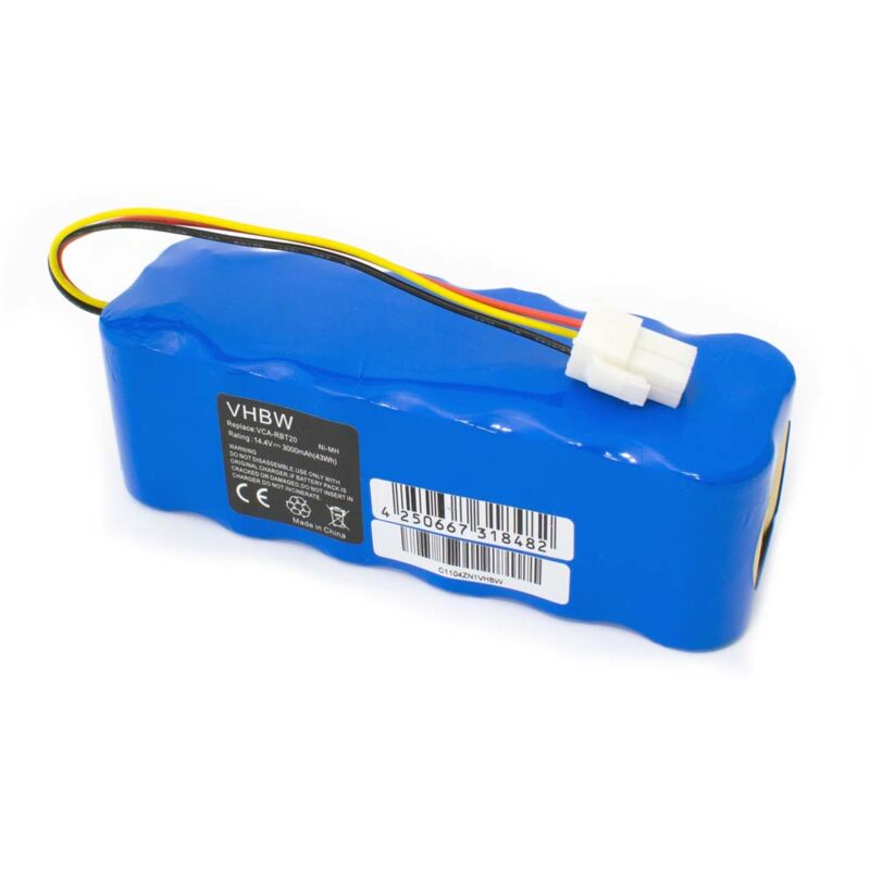 1x batería compatible con Samsung Navibot VCR8855L3B, VCR8857, VCR8877, VCR8894, VCR8896, VCR8897 robot limpieza (3000 mAh, 14,4 v, NiMH) - Vhbw