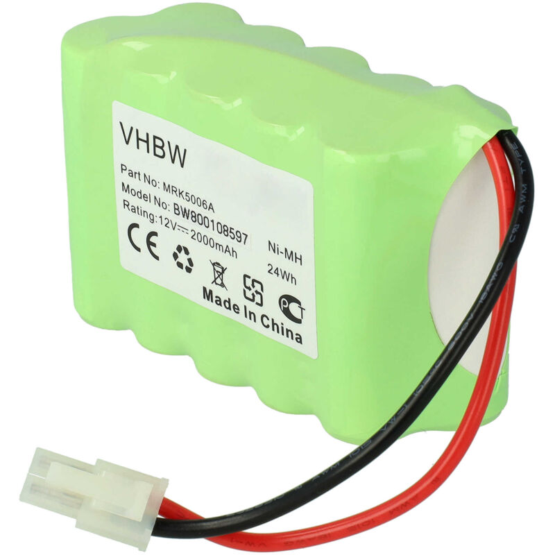 

Batería NiMH 2000mAh (12V) para emisor señal perimetral Robomow Premium RC302, RC304, RC306 reemplaza MRK5006A. - Vhbw