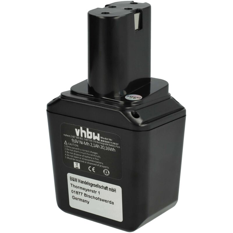 

Batería NiMH 2100mAh (9.6V) para herramientas eléctricas Bosch GBM-Serie 1. generación con batería 9,6Volt como 2607300002, BH-964N - Vhbw