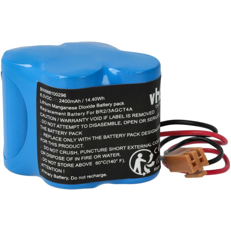 

Batería no recargable compatible con GE / Fanuc Beta iSV, Beta iSVSP, Beta iSVSPc controlador de periférico (2400 mAh, 6 V, Li-MnO2) - Vhbw