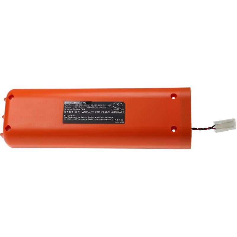 

vhbw Batería no recargable reemplaza Artex 452-0130, 452-3063, 453-0190, BP-1015 para radiobaliza de emergencia (17000 mAh, 9 V, alcalina)
