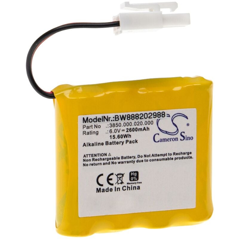 

Batería no recargable reemplaza SAFE-O-KIEFER 3850.000.020.000 para cerradura de puerta (2600 mAh, 6 V, alcalina) - Vhbw
