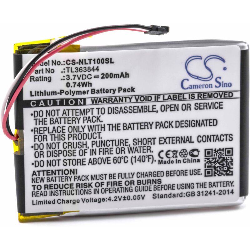 

Batería recargable reemplaza Nest TL363844 para termostato ahorrador de energía (200 mAh, 3,7 V, polímero de litio) - Vhbw