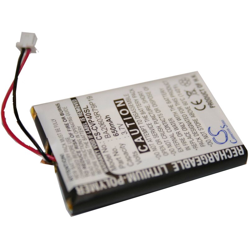 

Batería polímero-Li 650mAh (3.7V) compatible con Creative V, V Plus, DAP-FL0040 reemplaza BA20603R79919; radio, reproductor MP3 - Vhbw