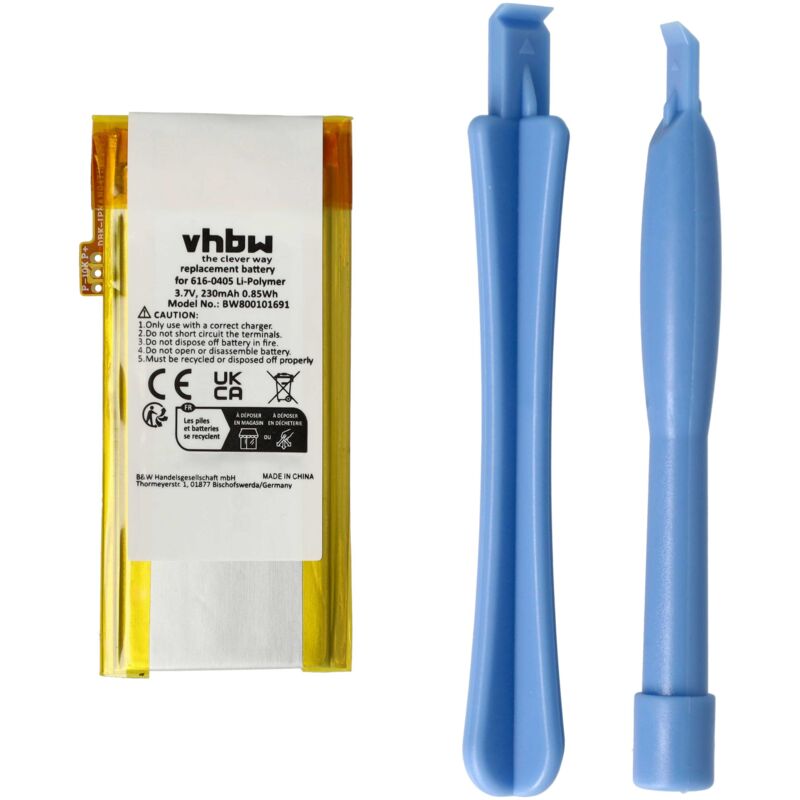 

Batería recargable compatible con Apple iPod Nano 4ª generación, 4.Generation 8GB reproductor de música MP3 (400 mAh, 3,7 V, polímero de litio) - Vhbw