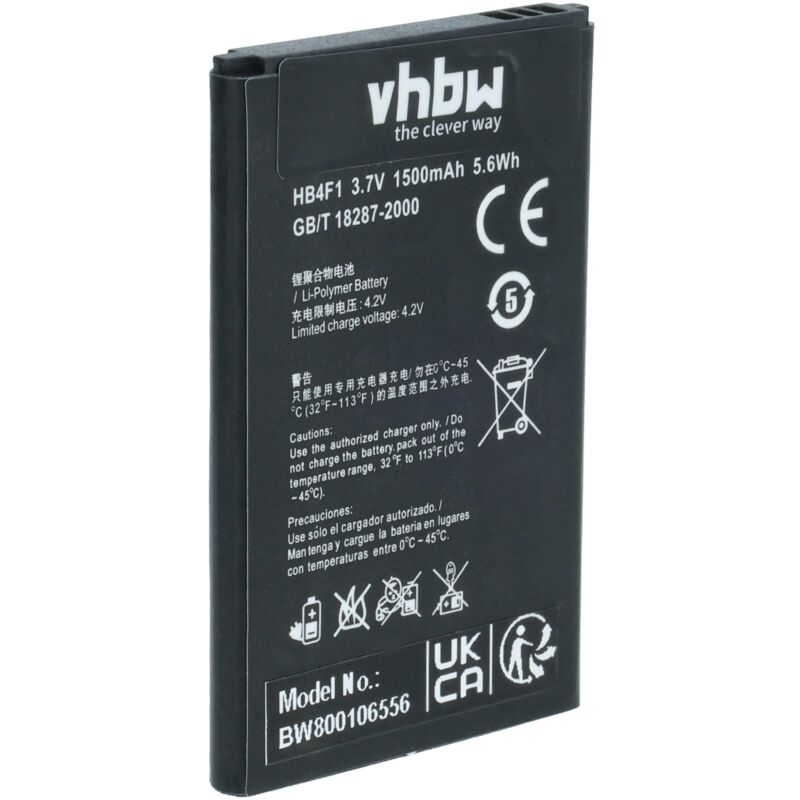 

Batería recargable compatible con AT&T Huawei Impulse 4G router (1500 mAh, 3,7 V, Li-Ion) - Vhbw