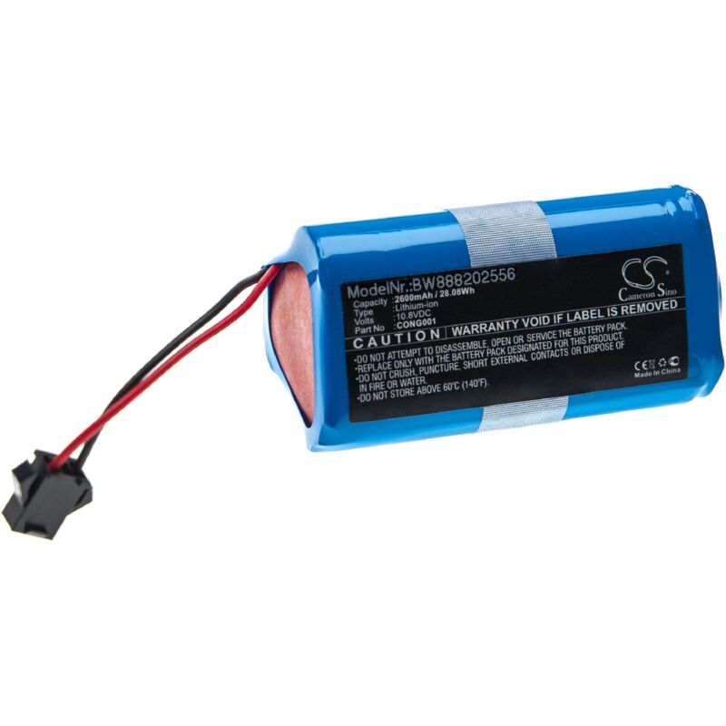 

vhbw Batería recargable compatible con Cecotec Conga 890 Slim, Slim, Slim 890, Slim 890 Wet aspiradora, robot limpieza (2600 mAh, 10,8 V, Li-Ion)