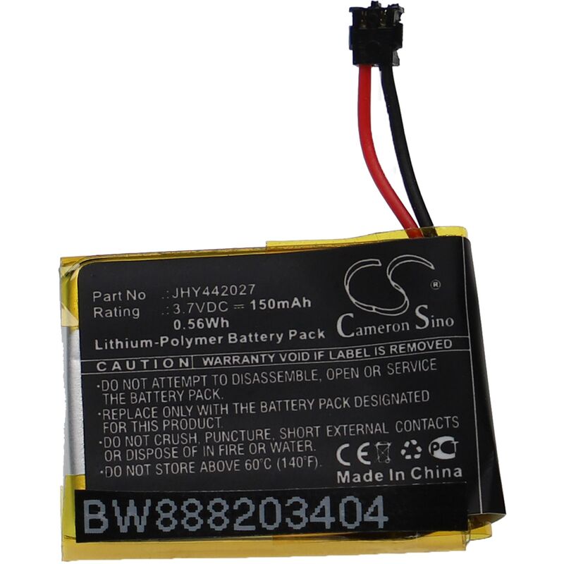 

Vhbw - Batería recargable compatible con Compustar Pro RFX-P2WT12, Pro RFX T2, RFX-P2WT12-SS mando de dron (150 mAh, 3,7 V, polímero de litio)