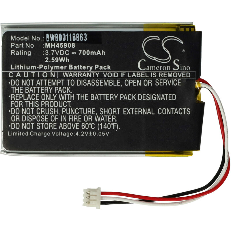 

Batería recargable compatible con Corsair CA-9011127-NA, CA-9011136-AP auriculares inalámbricos, cascos (700 mAh, 3,7 V, polímero de litio) - Vhbw