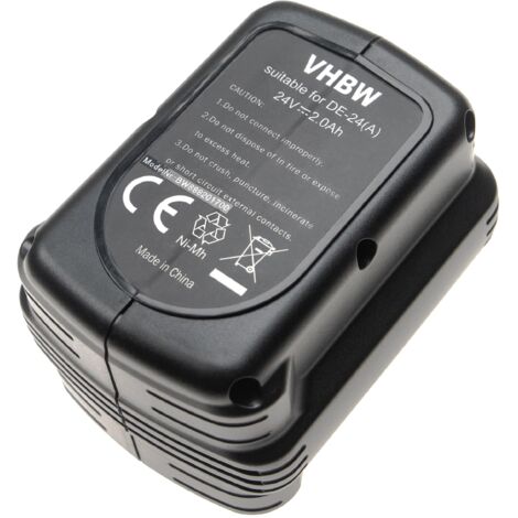 vhbw Batería recargable compatible con Dewalt DC222KA, DC222KB, DC223KA, DC223KB, DC224KA herramientas eléctricas (2000 mAh NiMH 24 V)