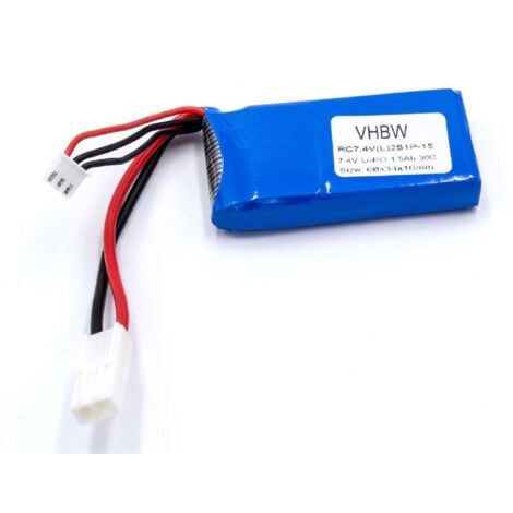 vhbw Batería recargable compatible con Feilun Boot FT009, Boot FT009-15 modelismo (1500mAh, 7,4V, Li-poli)