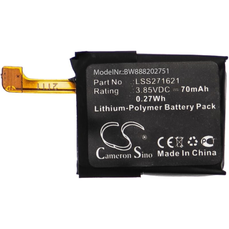

Batería recargable compatible con Fitbit Charge 3 smartwatch, reloj de actividad (70 mAh, 3,85 V, polímero de litio) - Vhbw