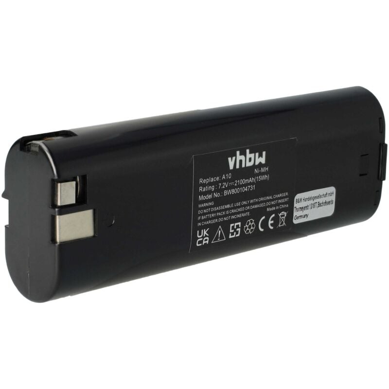 

Batería recargable compatible con Milwaukee P7.2 herramientas eléctricas (2100 mAh, NiMH, 7,2 V) - Vhbw