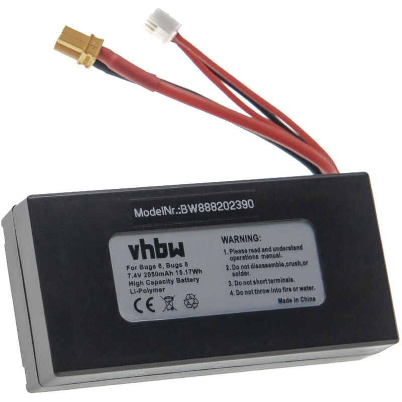 

Batería recargable compatible con MJX B6 race, B8 race, Bugs 6, Bugs 8 dron, multicóptero, cuadricóptero (2050 mAh, 7,4 V, polímero de litio) - Vhbw