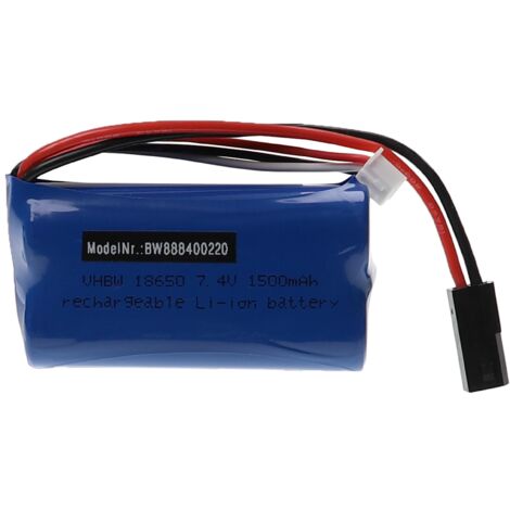 vhbw Batería recargable compatible con MJX F39, F49, T39, T40 modelismo (1500mAh, 7,4V, Li-Ion, 69 x 37 x 19mm)