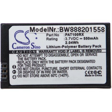 vhbw Batería recargable compatible con Parrot Minidrones 3 dron, multicóptero, cuadricóptero (550 mAh, 3,7 V, polímero de litio)