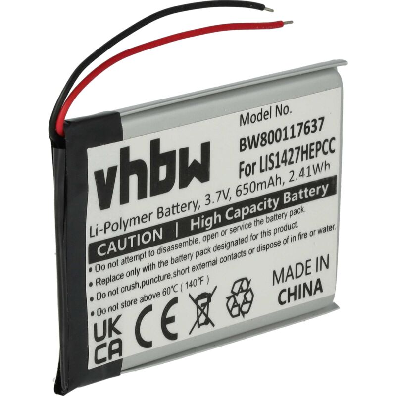 

vhbw Batería recargable compatible con Plantronics K100 dispositivo de manos libres teléfono (650 mAh, 3,7 V, polímero de litio)