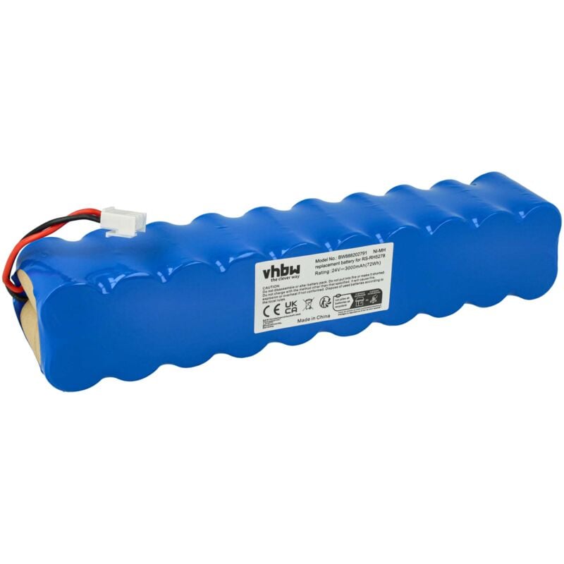 

Batería recargable compatible con Rowenta RH8770WU/2D1, RH877101/2D1, RH877101/8M0 aspiradora, robot limpieza (3000 mAh, 24 V, NiMH) - Vhbw