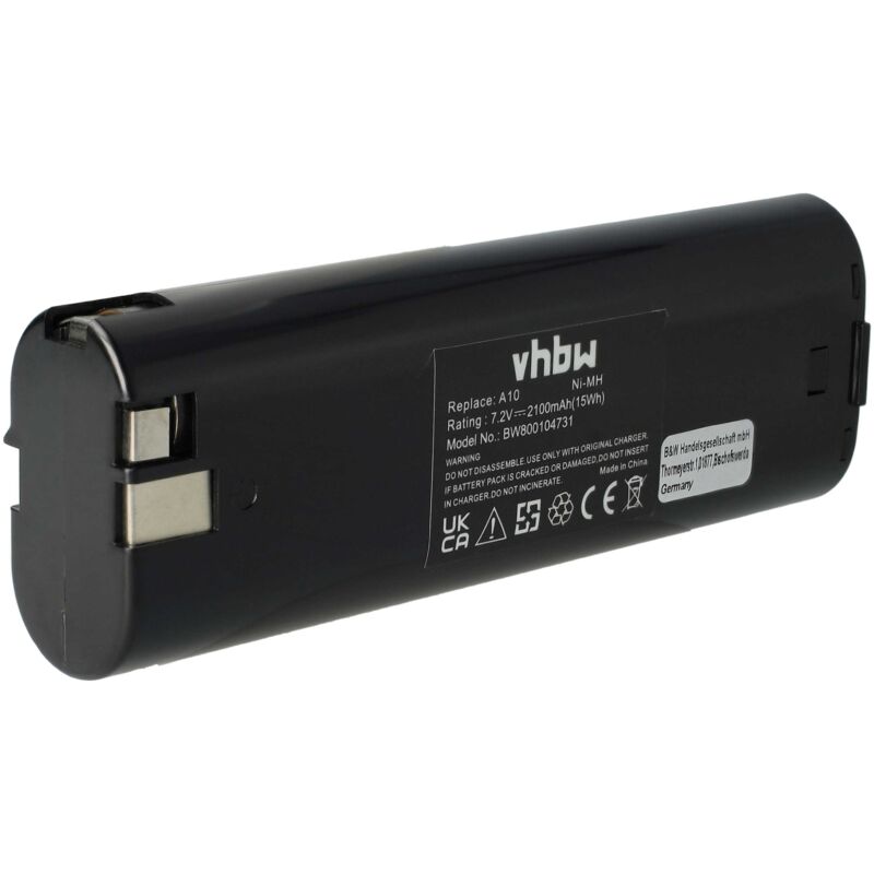 

Batería recargable compatible con Ryobi BD1020, BD1020CD, BD1020CR herramientas eléctricas (2100 mAh, NiMH, 7,2 V) - Vhbw
