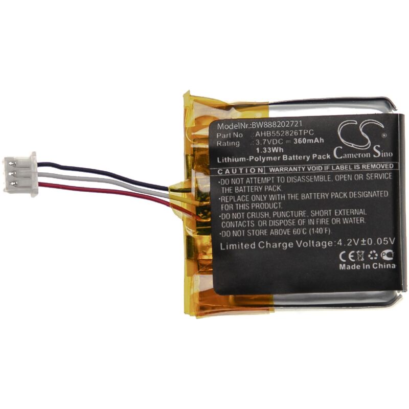 

vhbw Batería recargable compatible con Sennheiser DW 10, SDW 10, SDW 10 HS auriculares inalámbricos, cascos (360 mAh, 3,7 V, polímero de litio)