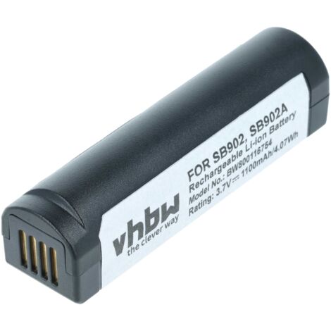 vhbw Batería recargable compatible con Shure GLX-D14R/WL93, GLXD2 sistema radio y transmisor bolsillo digital (1100 mAh, 3,7 V, Li-Ion)
