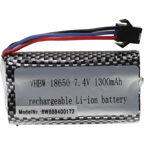 vhbw Batería recargable compatible con TurbineX Stunt-Fun-Racer Nr. 820575 modelismo (1300mAh, 7,4V, Li-Ion, 69 x 37 x 19mm)