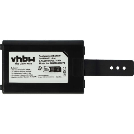 vhbw Batería recargable compatible con Unitech PA692, HT680, PA690, HT682 PDA (2000mAh, 3,7V, Li-Ion)