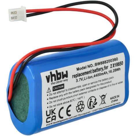 vhbw Batería recargable compatible con Zafferano Dama, Dama Pro, Ofelia, Ofelia Pro lámpara de mesa / mesita de noche (4400 mAh, 3,7 V, Li-Ion)