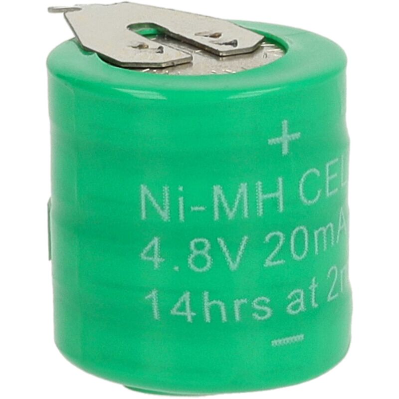 

NiMH Batería de botón de repuesto Tipo 4/V15H 2 pines 20 mAh 4,8 V compatible para lámparas solares, etc. - Vhbw
