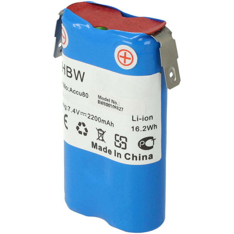 

Batería recargable reemplaza 8802-00.640.00, Accu80 para recortasetos sierra de jardín podadora o tijeras de jardín (2200 mAh, 7,2 V, Li-Ion) - Vhbw