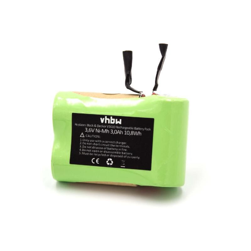 

Batería recargable reemplaza Black & Decker 5100363-03 para aspiradora, robot limpieza (3000 mAh, 3,6 V, NiMH) - Vhbw
