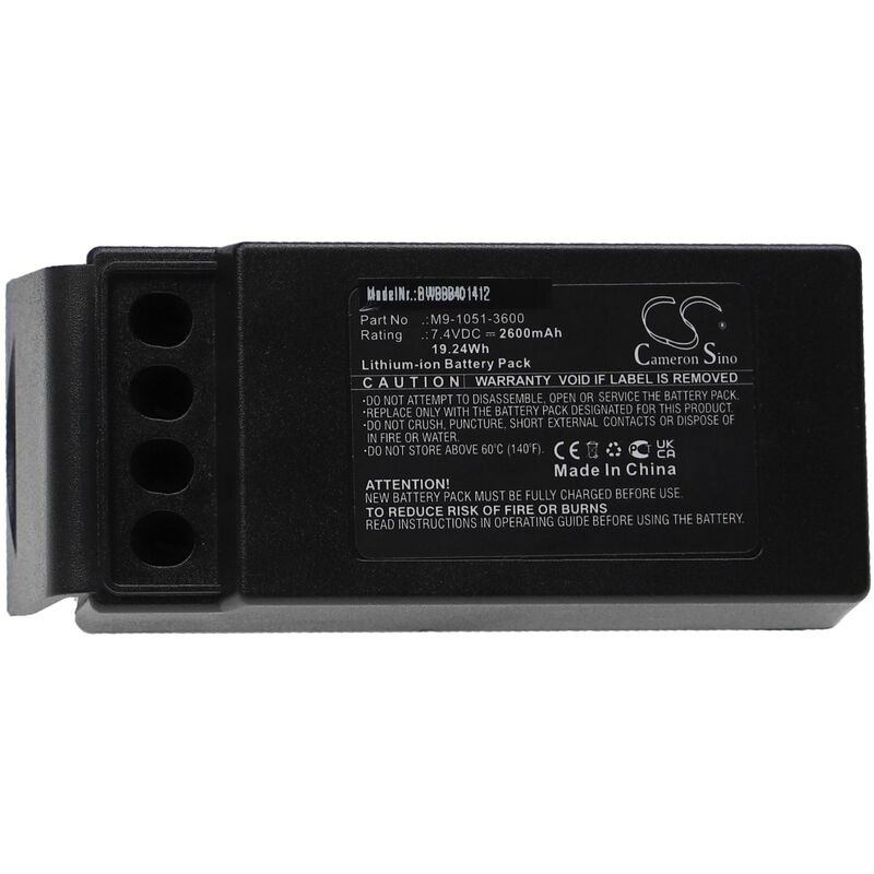 

Batería recargable reemplaza Cavotec M9-1051-3600, MC-EX-BATTERY3 para mando a distancia industrial (2600 mAh, 7,4 V, Li-Ion) - Vhbw