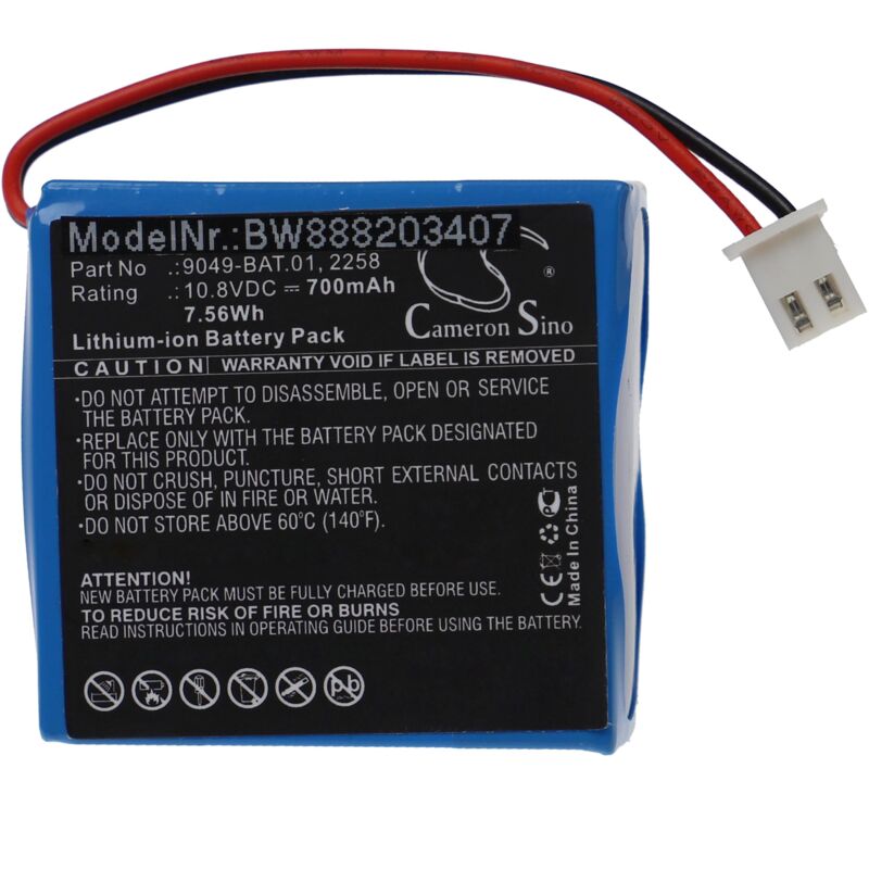 

Vhbw - Batería recargable reemplaza CCE 2258, 9049-BAT.01 para comprobador de billetes (700 mAh, 10,8 V, Li-Ion)