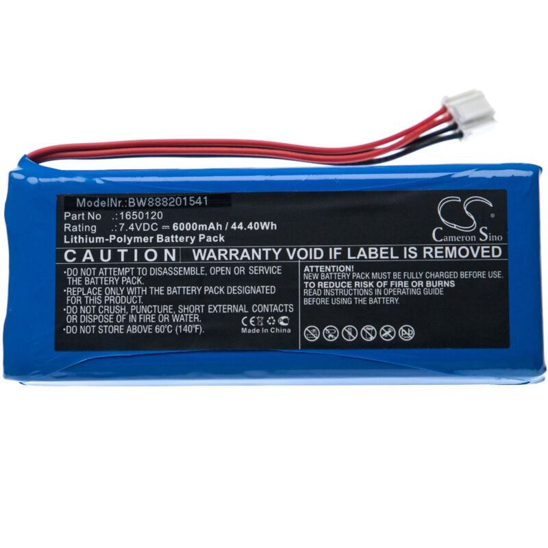 

Batería recargable reemplaza DJI GL300C, GL300E, GL300F, 1650120 para el mando de su dron (6000mAh, 7,4V, polímero de litio) - Vhbw